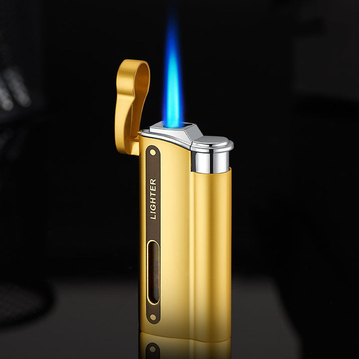 Creative Flip Gas Lighters Blue Flame Metal Direct Punch Men's Cool Cigarette Lighter Wholesale Lettering