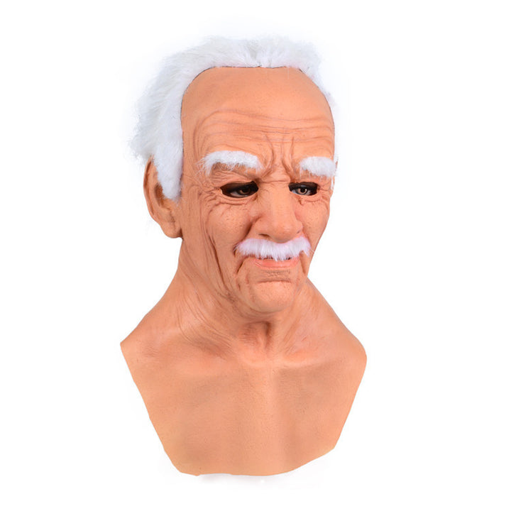 Halloween Granny Mask Latex Headgear Wig Mask