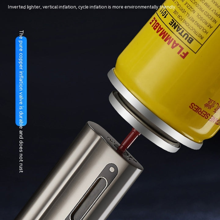 Creative Flip Gas Lighters Blue Flame Metal Direct Punch Men's Cool Cigarette Lighter Wholesale Lettering